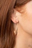 Paparazzi Twisted Tango - Rose Gold Hoop Earring