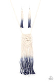Paparazzi Surfin The Net - Blue Macrame Necklace