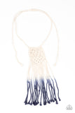 Paparazzi Surfin The Net - Blue Macrame Necklace
