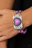 Paparazzi Sandstone Sweetheart - Purple Heart Bracelet