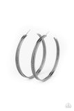 Paparazzi Midtown Marvel - Black Hoop Earring - The Jewelry Box Collection 