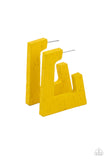 Paparazzi Wood Earring The Girl Next OUTDOOR - Yellow