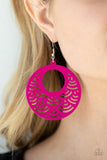 Paparazzi Earrings SEA Le Vie! - Pink Wood