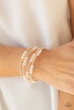 Paparazzi Hollywood Hospitality - Gold Pearl Coil Bracelet
