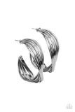 Paparazzi Curves In All The Right Places - Black Hoop Earrings