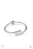 Paparazzi Bracelet Hinged Defying Dazzle - White