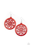 Paparazzi Mandala Meadow - Red Wood Earring