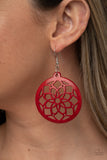 Paparazzi Mandala Meadow - Red Wood Earring