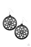 Paparazzi Mandala Meadow - Black Wood Earring