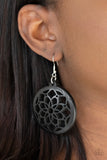 Paparazzi Mandala Meadow - Black Wood Earring