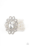 Paparazzi Rule The Room - White Pearl Bracelet EMP Exclusive