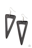 Paparazzi Bermuda Backpacker - Black wood Earring