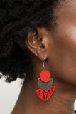 Paparazzi Jurassic Juxtaposition - Red Earrings