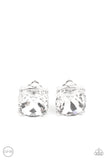 Paparazzi Bombshell Brilliance - White Clip on Earring