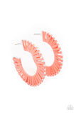 Paparazzi Everybody Conga! - Orange Wicker Hoop Earring