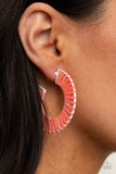 Paparazzi Everybody Conga! - Orange Wicker Hoop Earring