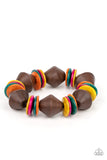 Paparazzi Bermuda Boardwalk - Multi Wood Bracelet
