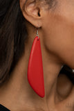 Paparazzi Scuba Dream - Red Wood Earring