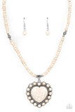 Paparazzi A Heart Of Stone - White Heart Necklace
