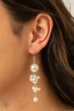 Paparazzi Ageless Applique - White Pearl Earring