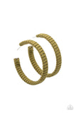 Paparazzi Suede Parade -  Green Hoop Earring