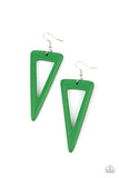 Paparazzi Bermuda Backpacker - Green Wood Earrings