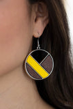Paparazzi Dont Be MODest - YellowWood Earrings