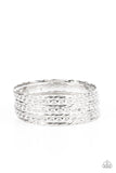 Paparazzi Back-To-Back Stacks - Silver Bracelet