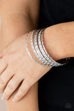 Paparazzi Back-To-Back Stacks - Silver Bracelet
