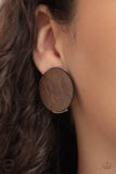 Paparazzi WOODWORK It - Brown Clip on Wood Earring