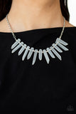 Paparazzi Ice Age Intensity - White Necklace