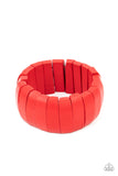 Paparazzi Raise The BARBADOS - Red Wood Bracelet