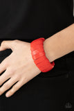 Paparazzi Raise The BARBADOS - Red Wood Bracelet