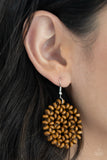 Paparazzi Summer Escapade - Brown Wood Earrings