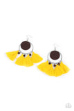 Paparazzi Yacht Bait - Yellow Fringe Tassel Earrings