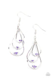 Paparazzi Drop Down Dazzle - Purple Earrings