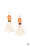 Paparazzi The Dustup - Fringe Orange Earrings