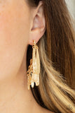 Paparazzi Pursuing The Plumes - Gold Earrings