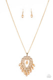Paparazzi Teasable Teardrops - Gold Necklace