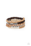 Paparazzi Free-Spirited Spiral - Brown Coil Bracelet
