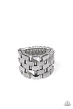 Paparazzi Checkered Couture - Silver Ring Convention Exclusive 2021