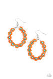 Paparazzi Festively Flower Child - Orange Flower Earrings