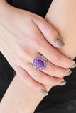 Paparazzi Colorfully Rustic - Purple - White and Brown Beads - Ring