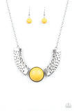 Paparazzi Egyptian Spell Yellow Delicately Hammered - The Jewelry Box Collection 