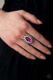 Paparazzi Royal Radiance - Pink - Regal Marquise Cut Rhinestone - White Rhinestones - Silver Ring