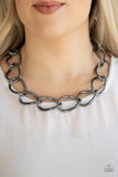 Paparazzi  The Challenger - Black Necklace and Matching Earrings - The Jewelry Box Collection 