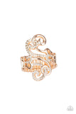 Paparazzi Waltzing Wonders - Rose Gold Ring - The Jewelry Box Collection 