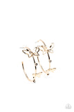 Paparazzi Full Out Flutter - Gold Butterfly Hoop Earrings
