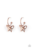 Paparazzi Butterfly Freestyle - Copper Butterfly Earrings