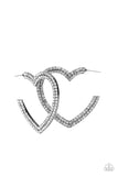 Paparazzi AMORE to Love - Black Heart Hoop Earrings